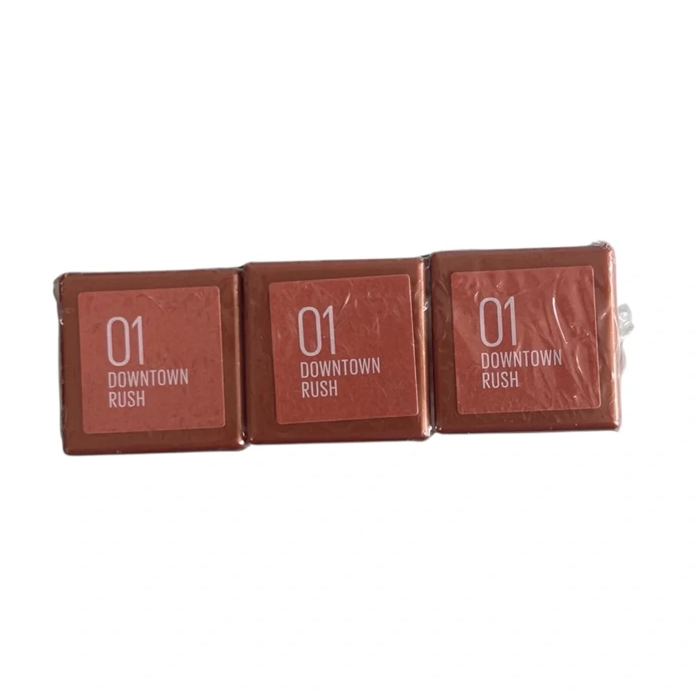 NEW Maybelline Lot of 3 Sunkisser Blush 01 Downtown Rush .15 fl oz